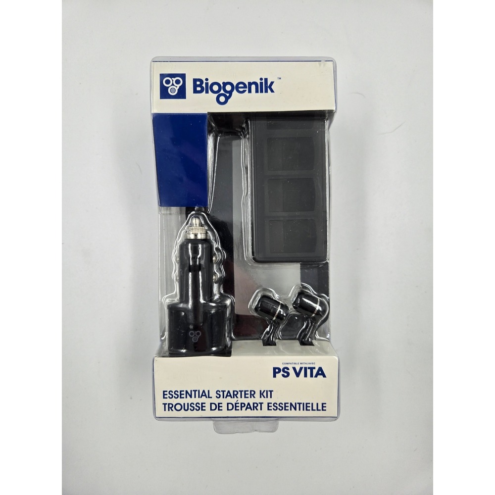 Biogenik PS Vita Essential Starter Kit Car Charger Headphones Case Black NEW